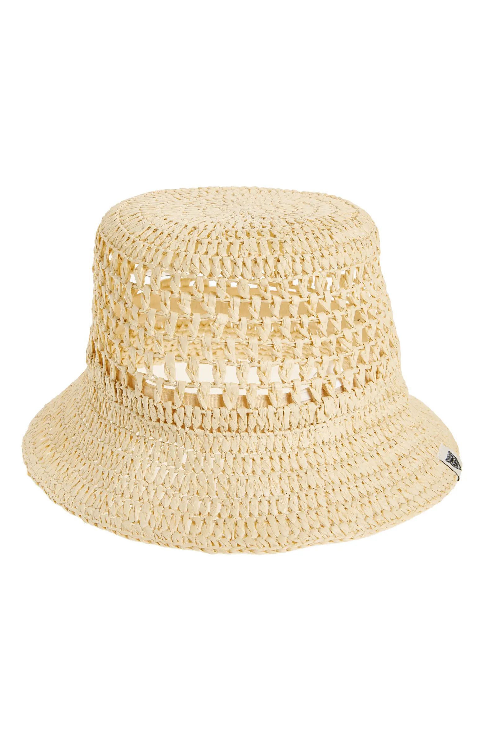 Open Weave Straw Bucket Hat | Nordstrom