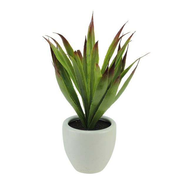 Northlight 13.5" Agave Succulent Artificial Potted Plant - Green/White | Target