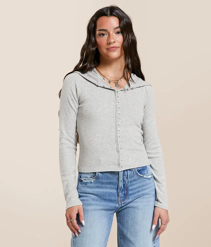 Brushed Knit Hooded Top | Buckle