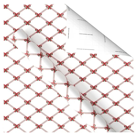 Red and Green Bows Christmas Wrapping Paper, 120 sq ft, by Holiday Time - Walmart.com | Walmart (US)