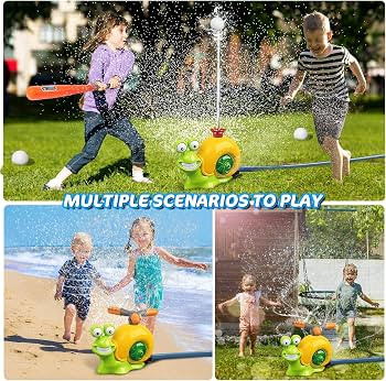 Water Sprinkler Baseball Kids Outdoor Play Toys, 2 in 1 Snail Summer Water Outside Toys with 2 Sp... | Amazon (US)