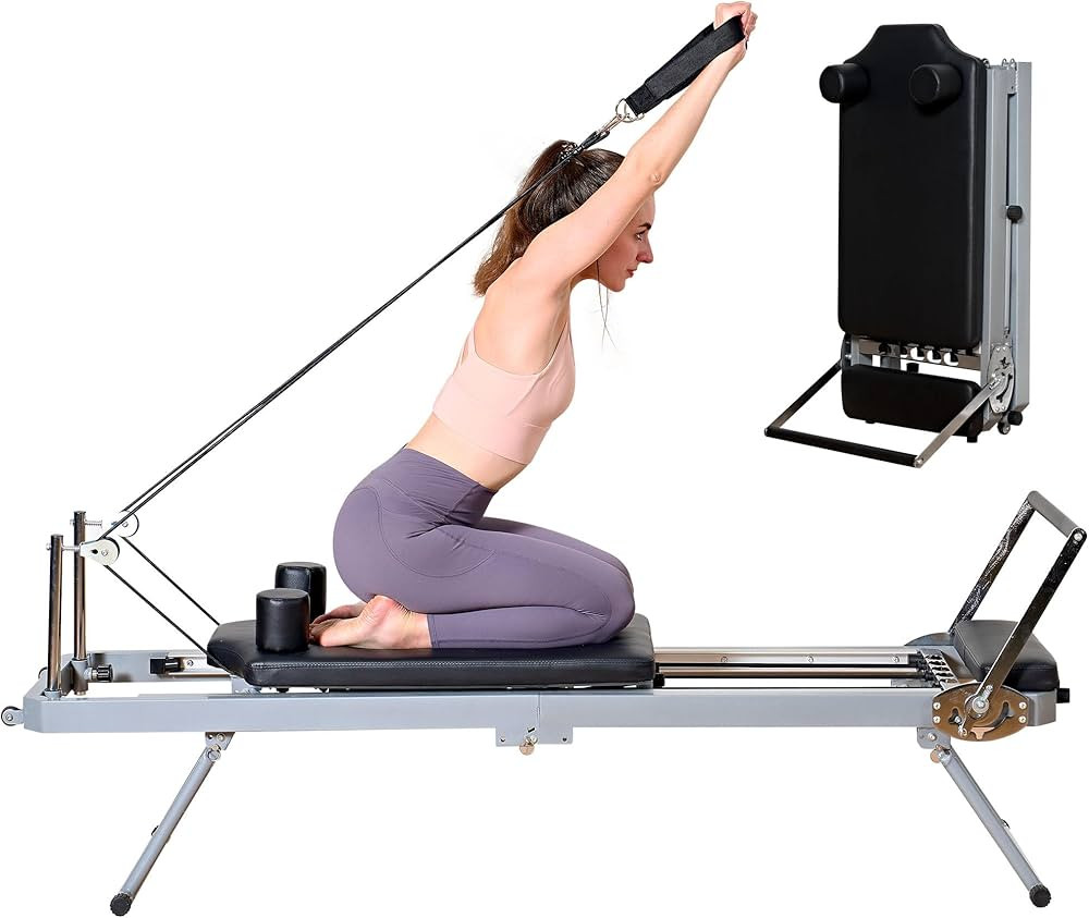 soges Foldable Pilates Reformer Machine for Home Gym, Pilates Workout Equipment for Beginner, Car... | Amazon (US)