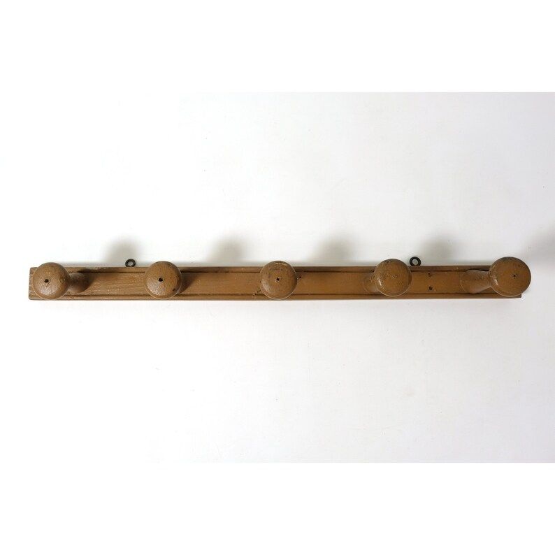 Vintage wooden coat rack, 5 hangers. | Etsy (US)