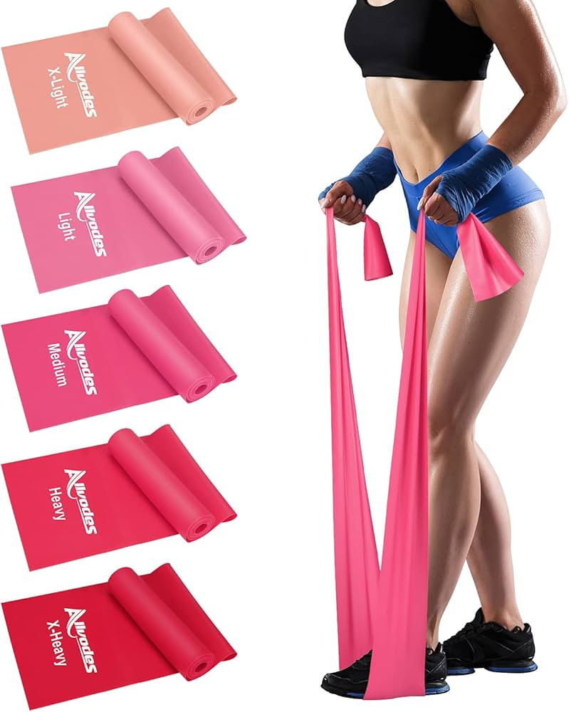 Allvodes Exercise Bands for Working Out, Resistance Bands Set with 5 Resistance Levels, Skin-Frie... | Amazon (US)