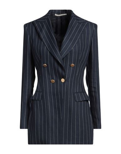 Tagliatore 02-05 Woman Blazer Navy Size 4 Linen, Polyester | YOOX (US)