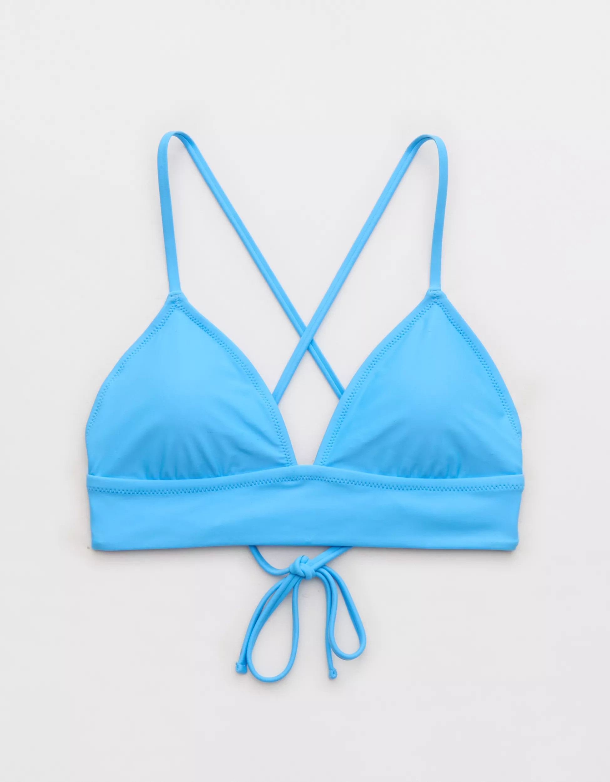 Aerie Lace Up Longline Triangle Bikini Top | Aerie