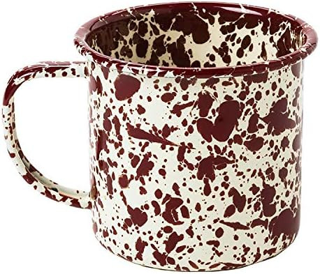 Enamelware Mug, 12 ounce, Burgundy/Cream Splatter (Set of 4) | Amazon (US)