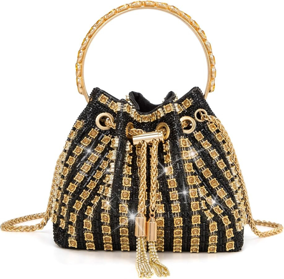 Sparkly Rhinestone Clutch Purse, Diamond Evening Bag with Chain | Amazon (US)