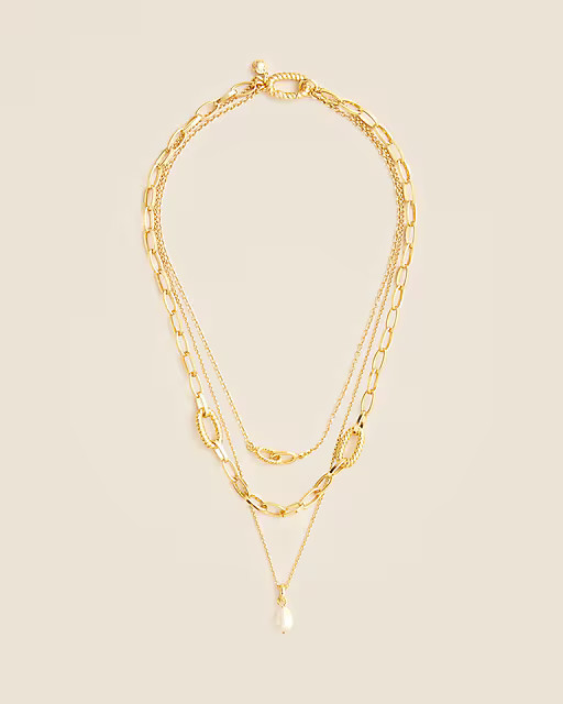 Chainlink necklaces set-of-three with pearls | J. Crew US