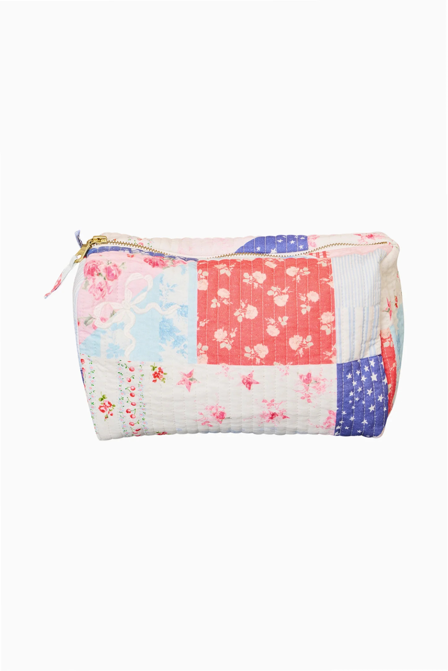Octavia Patchwork Print Cosmetic Bag | LoveShackFancy