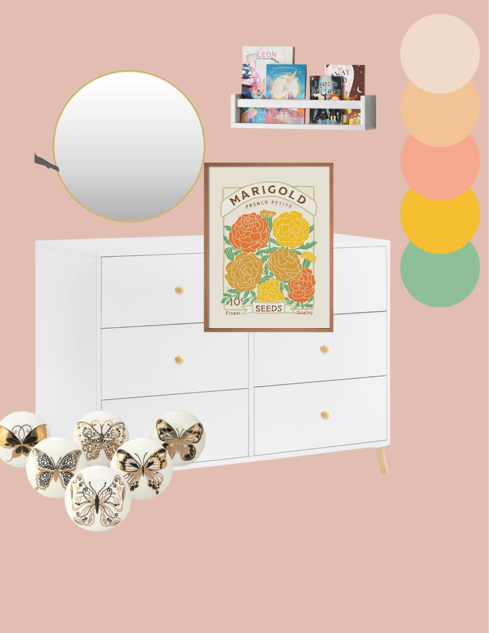 Goldie’s room concept
Dresser
Wall
Butterfly
Marigold
Mustard
Coral
Knobs
Mirror
Spring
Boho
Shelf
Book
Baby
Girl
Shower
New mom
Mama
Grandma
Registry 
Gift 


#LTKbaby #LTKhome #LTKbump