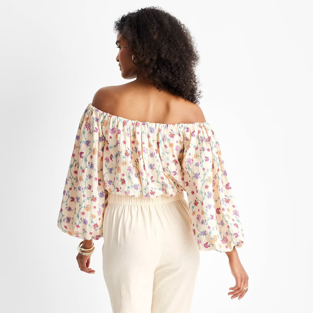 Women's Balloon Off the Shoulder Crop Top - Future Collective™ with Jenny K. Lopez | Target