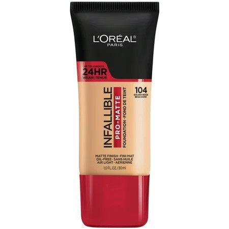 L Oreal Paris Infallible Pro Matte Liquid Foundation Makeup 104 Golden Beige 1 fl oz | Walmart (US)