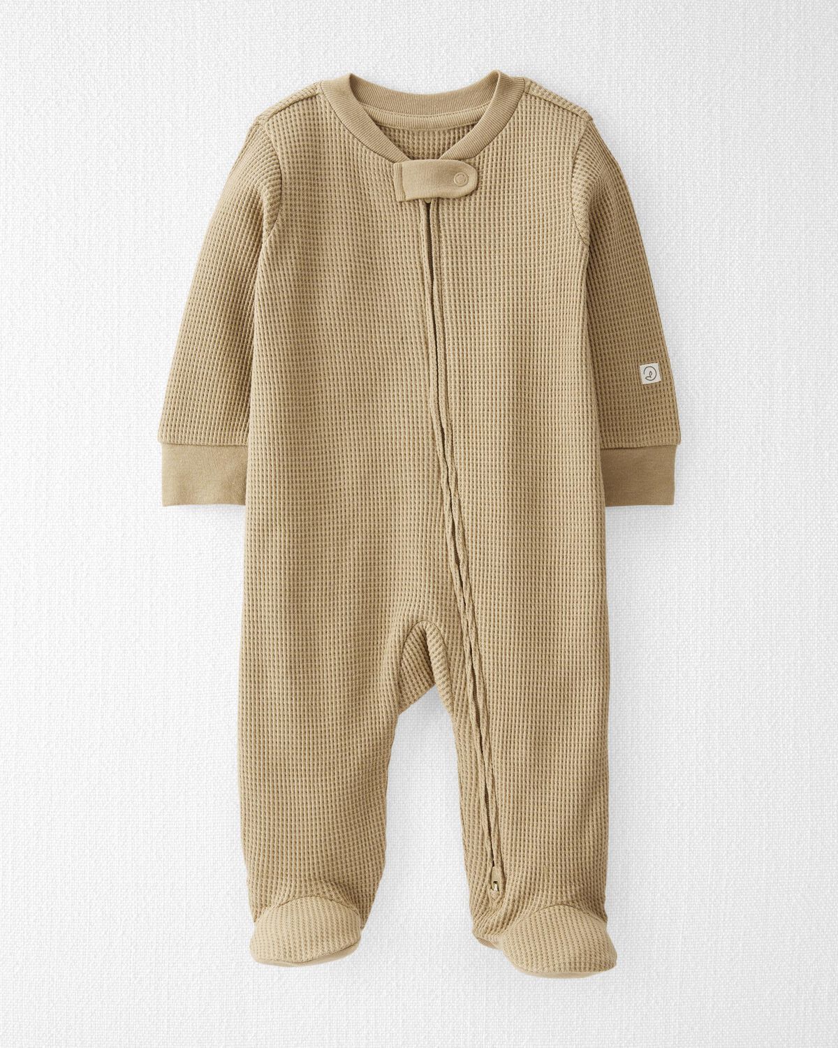 Golden Ochre Baby Waffle Knit Sleep & Play Pajamas Made With Organic Cotton | carters.com | Carter's