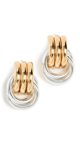 Heaven Mayhem Double Knot Mixed Metal Statement Earrings – Women’s Lightweight Gold & Silver Plated Hollow Earrings, Bold 2-Inch Style for Pierced Ears | Amazon (US)