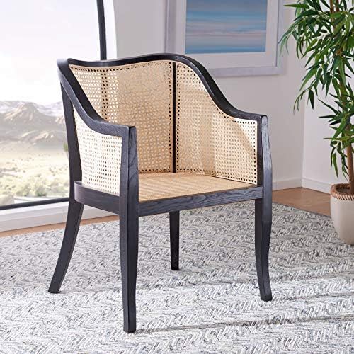 Safavieh Home Maika Coastal Black and Natural Cane Dining Chair | Amazon (US)