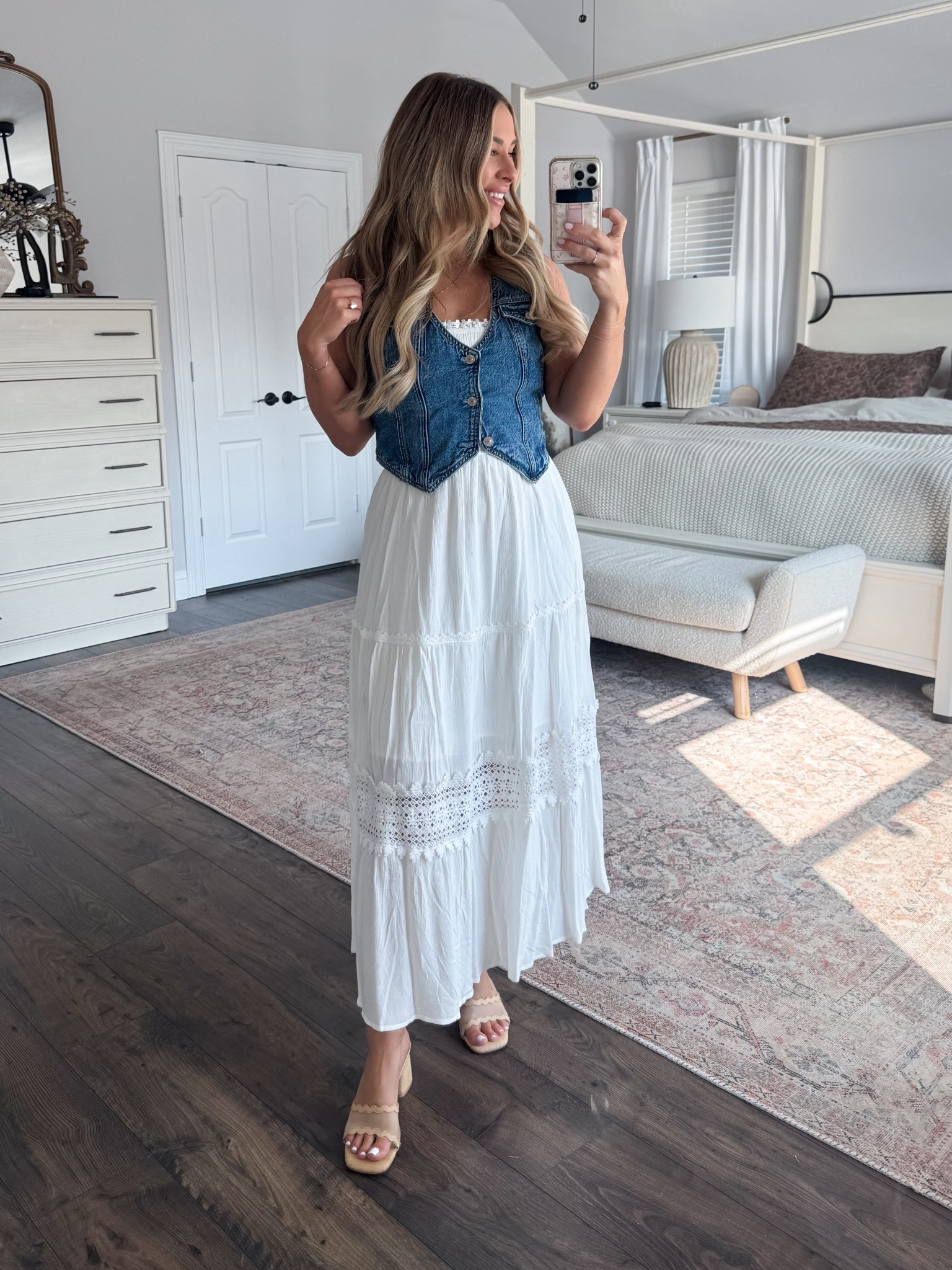 Medium in the dress and vest! 

#LTKBump #LTKShoeCrush