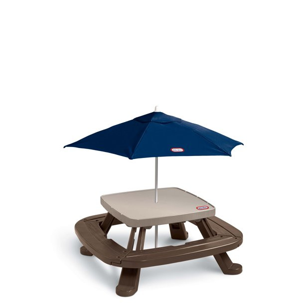 Little Tikes Outdoor Fold 'n Store Kids Picnic Table Toy with Market Umbrella | Walmart (US)