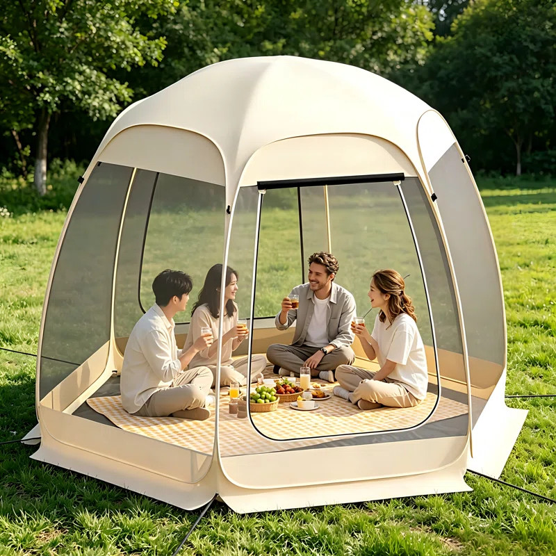 4-6 Person Screen House Tent with Mosquito Netting Sun Shade Portable Backyard Shelter | Wayfair North America