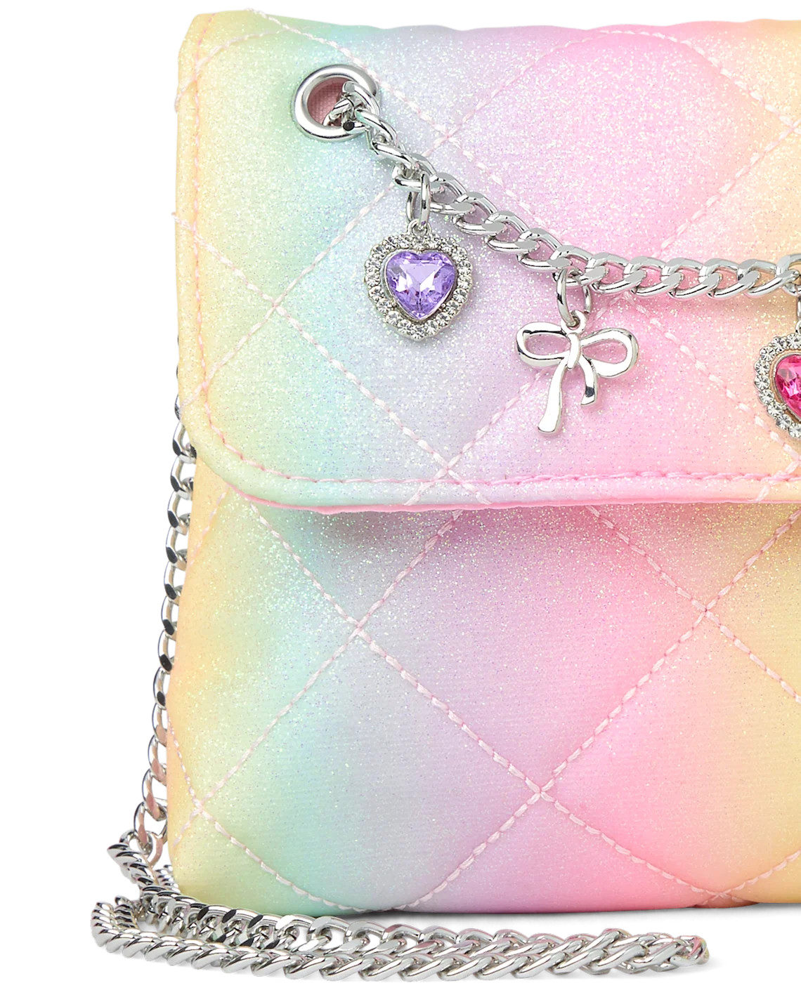 Girls Rainbow Glitter Charm Bag - multi | The Children's Place