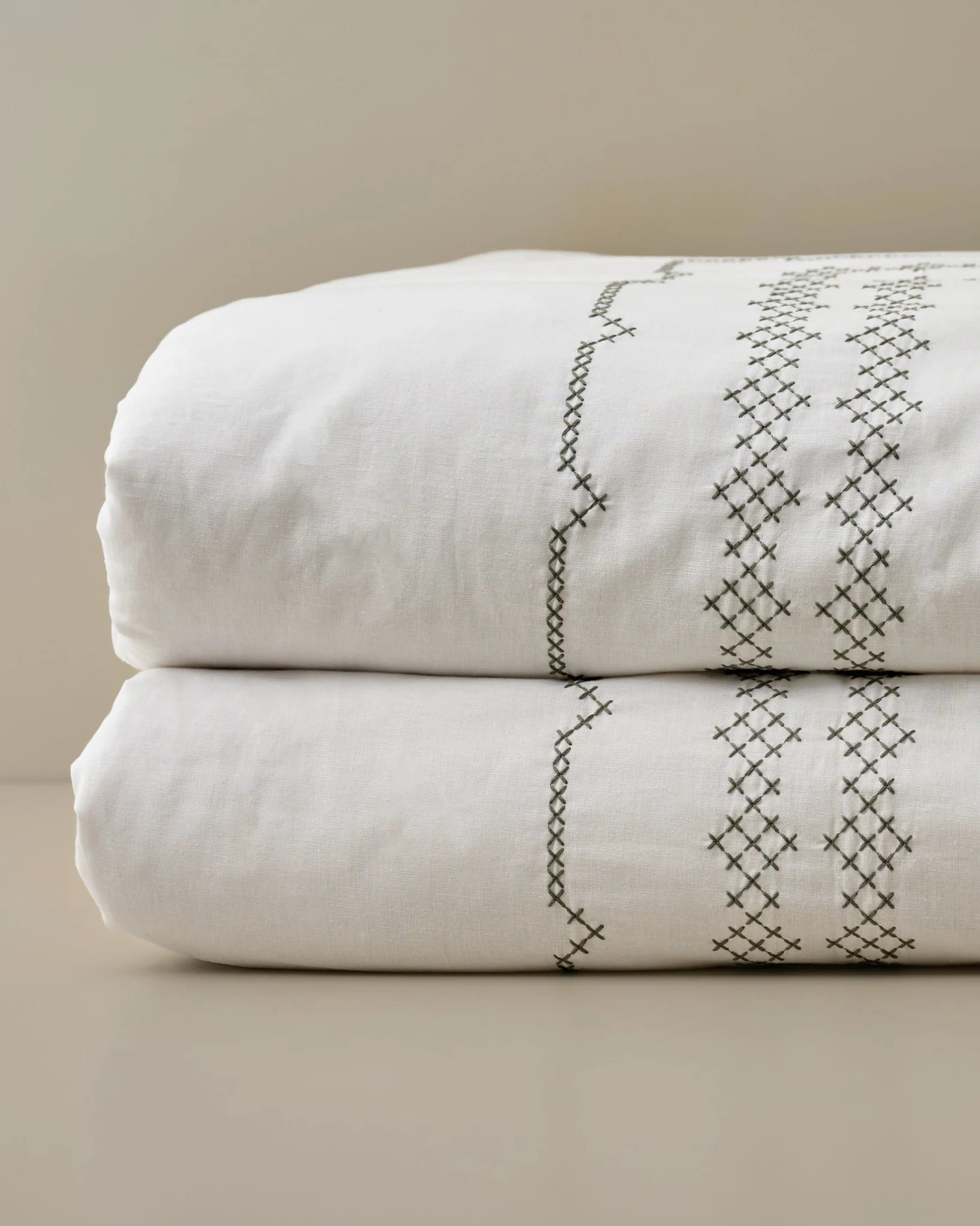 Daphne Cross-Stitch Duvet Cover | Magnolia