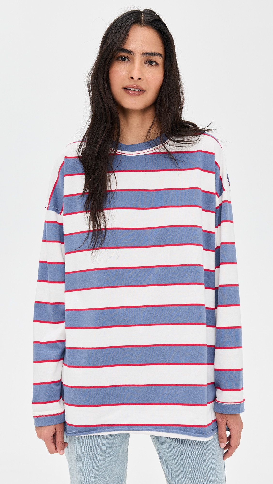Lioness Horizon Long Sleeve Dusty Blue Stripe S | Shopbop