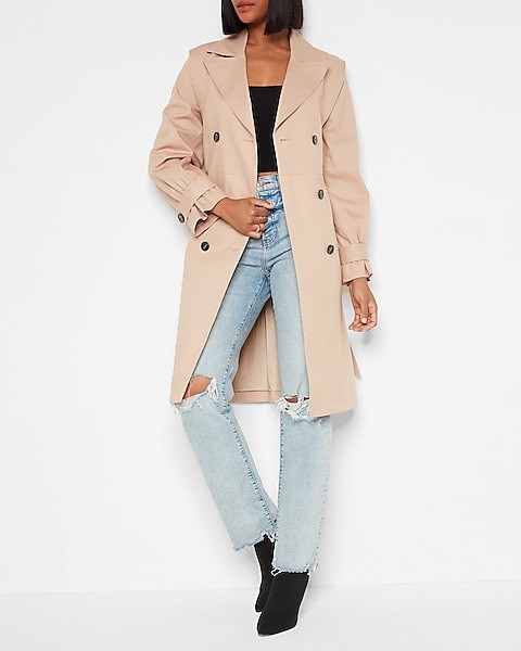Belted Removable Sleeve Trench Coat | Express