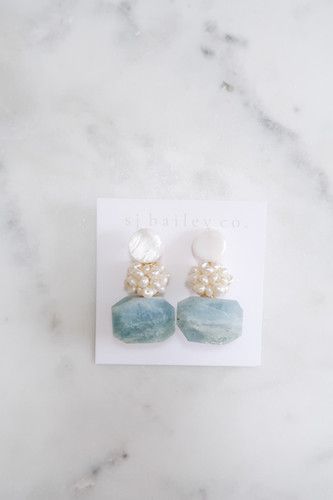 Mother of Pearl, Pearl Cluster & Aquamarine | SJ Bailey Co.