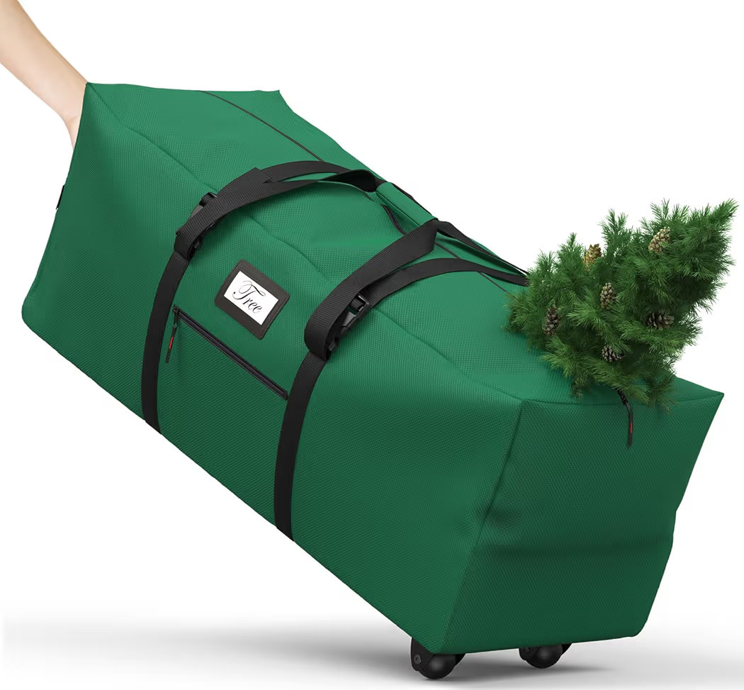 Christmas Tree Storage Bag with Rolling Wheels, Fits for 9ft Xmas Artificials, Large Xmas Storage... | Amazon (US)