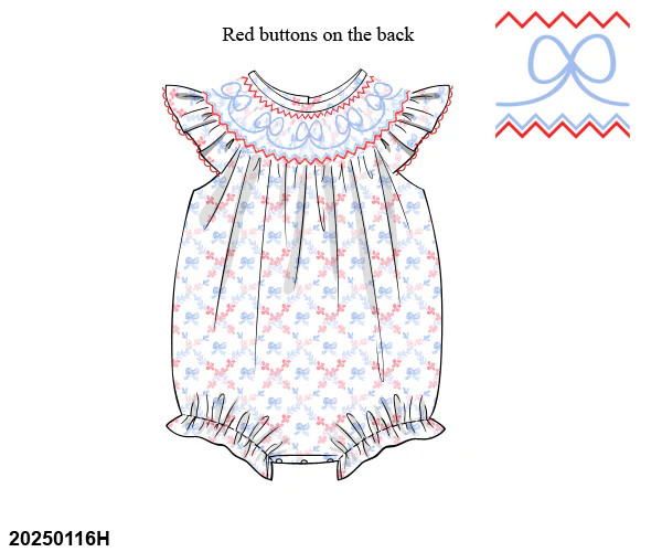 Patriotic Bow Bubble | Tutti Frutti Kids Co