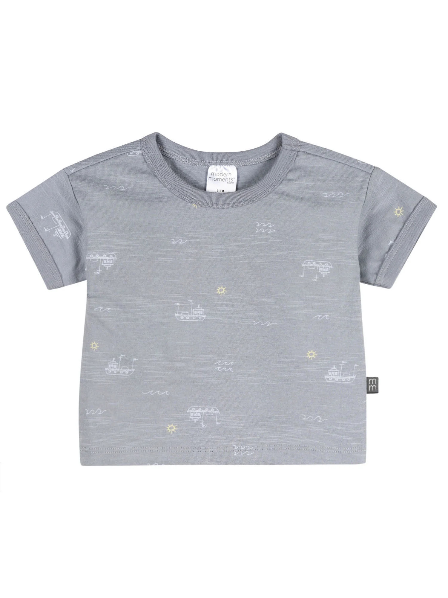 Modern Moments by Gerber Baby Boy Short Sleeve Oganic Ringer Top, Sizes 0/3 Months - 24 Months | Walmart (US)