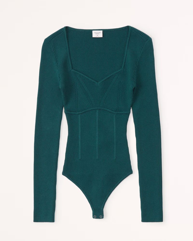 Women's Corset Sweetheart Sweater Bodysuit | Women's Tops | Abercrombie.com | Abercrombie & Fitch (US)
