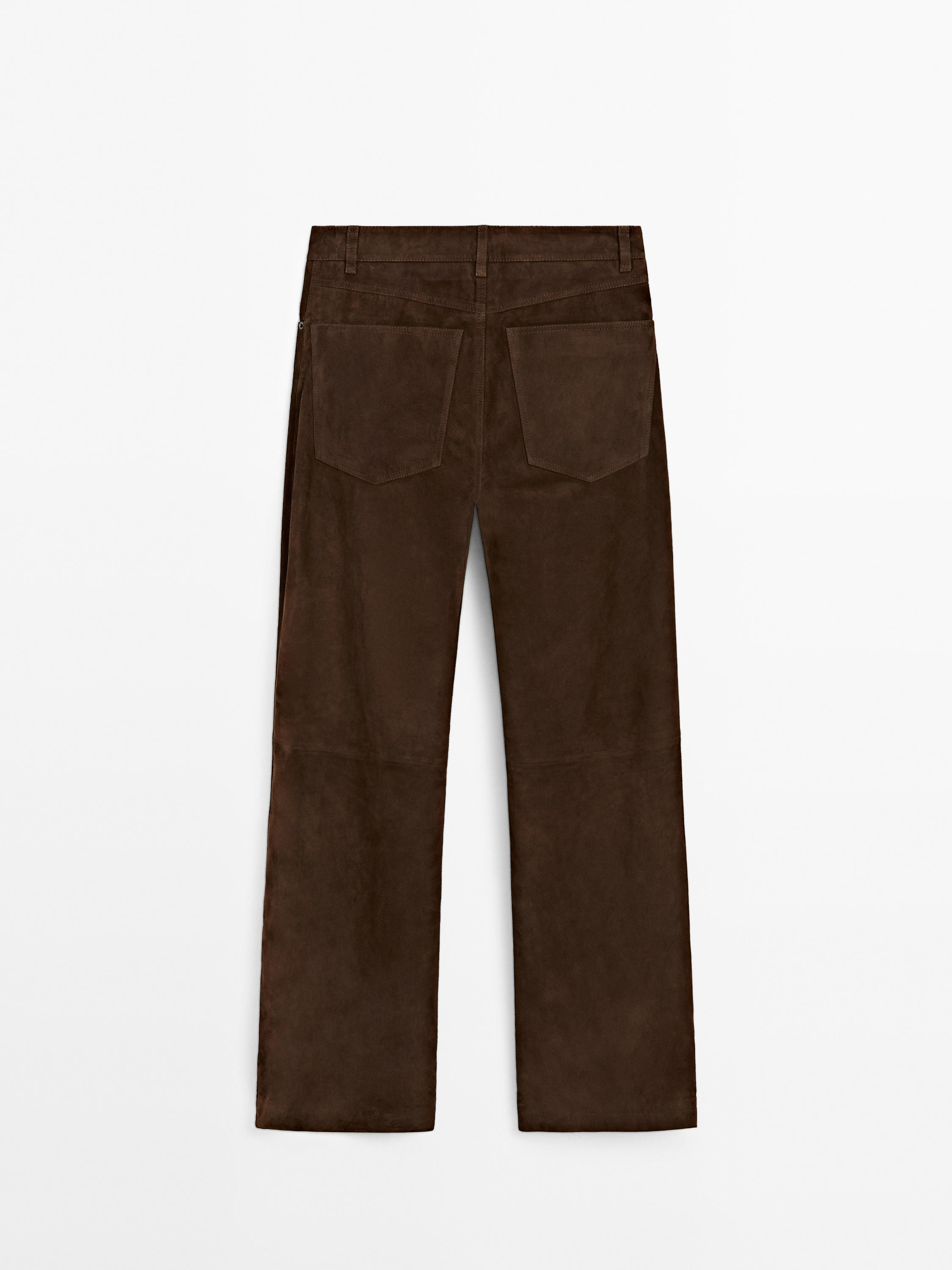 Suede leather trousers | Massimo Dutti UK