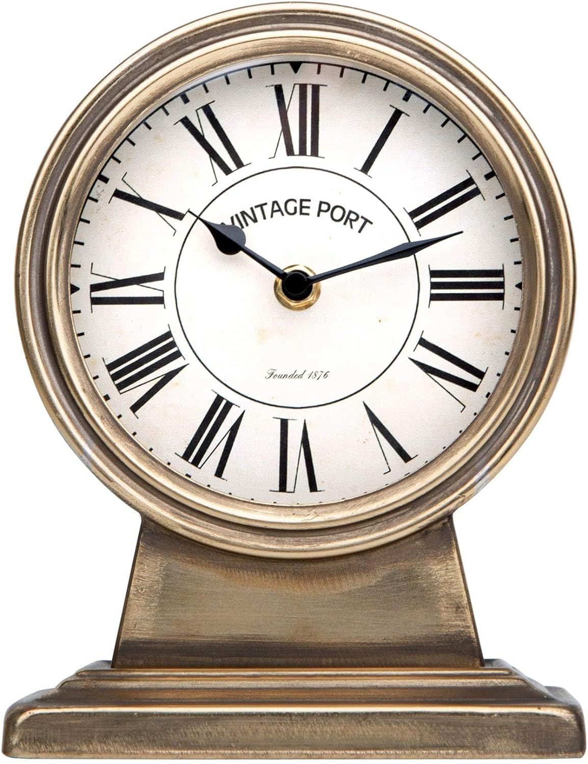 NIKKY HOME Vintage Gold Mantle Clock, Silent Non-Ticking Battery Operated Rustic Table Desk Shelf... | Amazon (US)