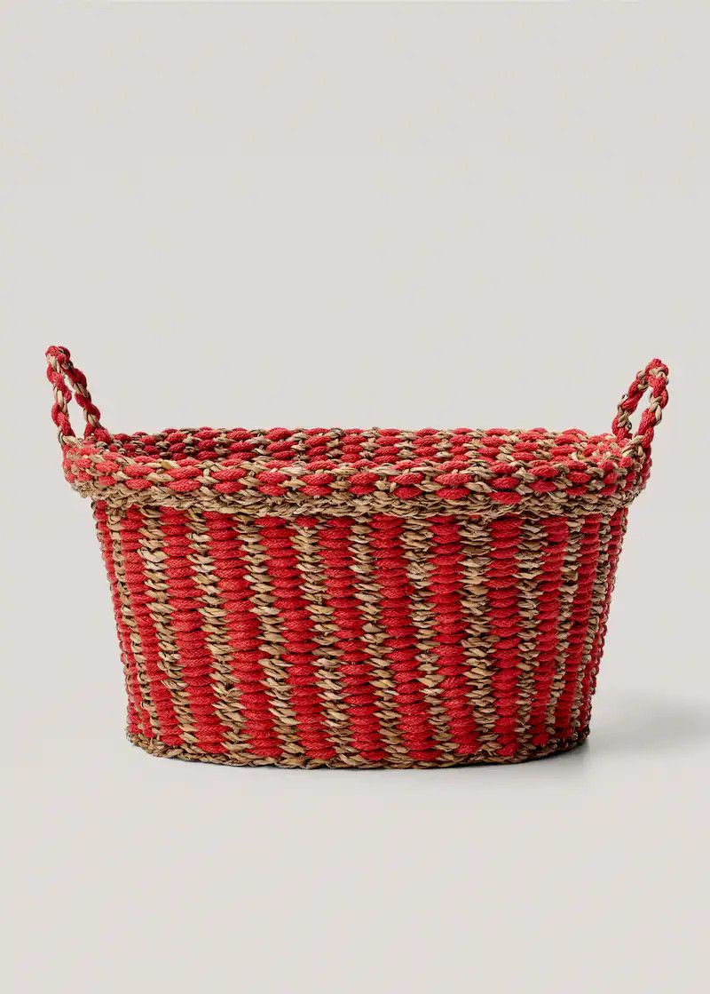 Cattail and jute combined basket 40x30cm -  Home | Mango Home USA | MANGO (US)