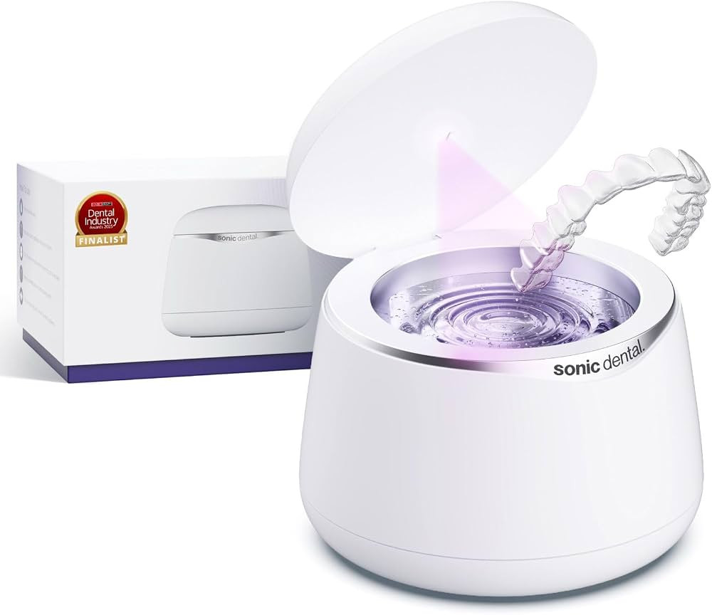 Sonic Pro Dental Cleaning Pod, 43kHz Ultrasonic Retainer Cleaner Machine for Dentures, Mouth Guar... | Amazon (US)
