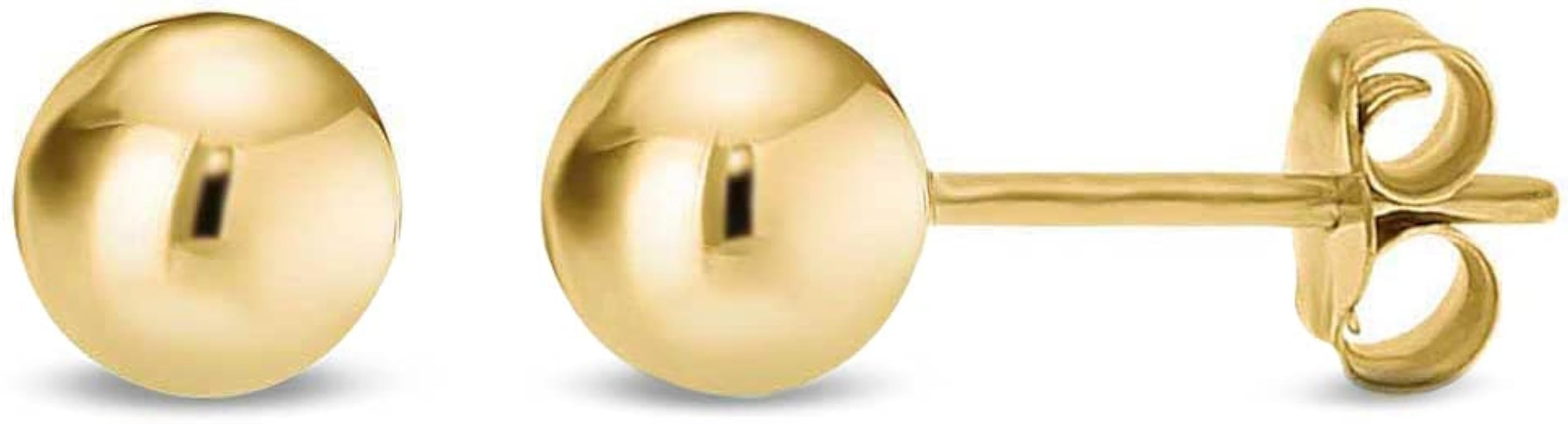 14K Gold Filled Earrings Round Ball Gold Studs Earrings for Women Gold Earrings | Available from ... | Amazon (US)