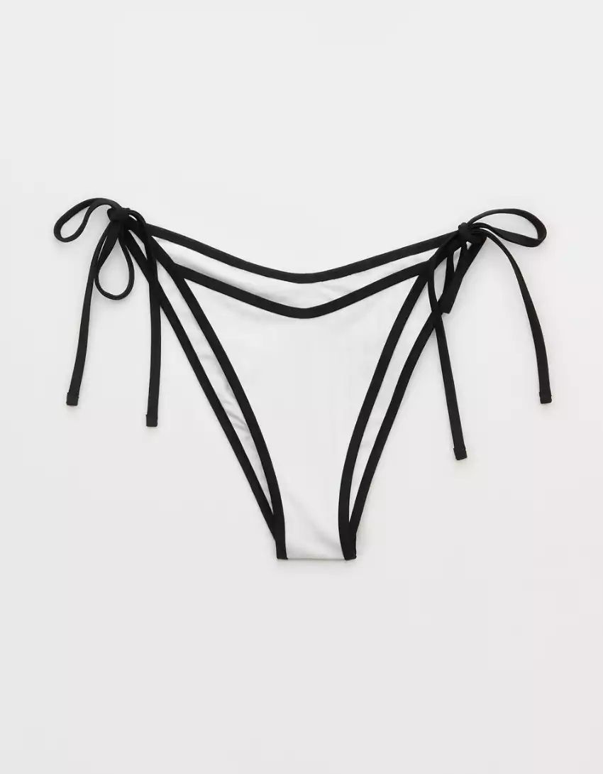 Aerie Wide Rib Low Rise Tie Cheekiest Bikini Bottom | Aerie