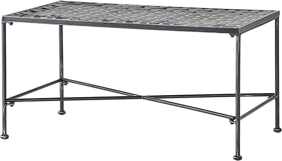 Christopher Knight Home Petra Iron Coffee Table, Black Brush Silver | Amazon (US)