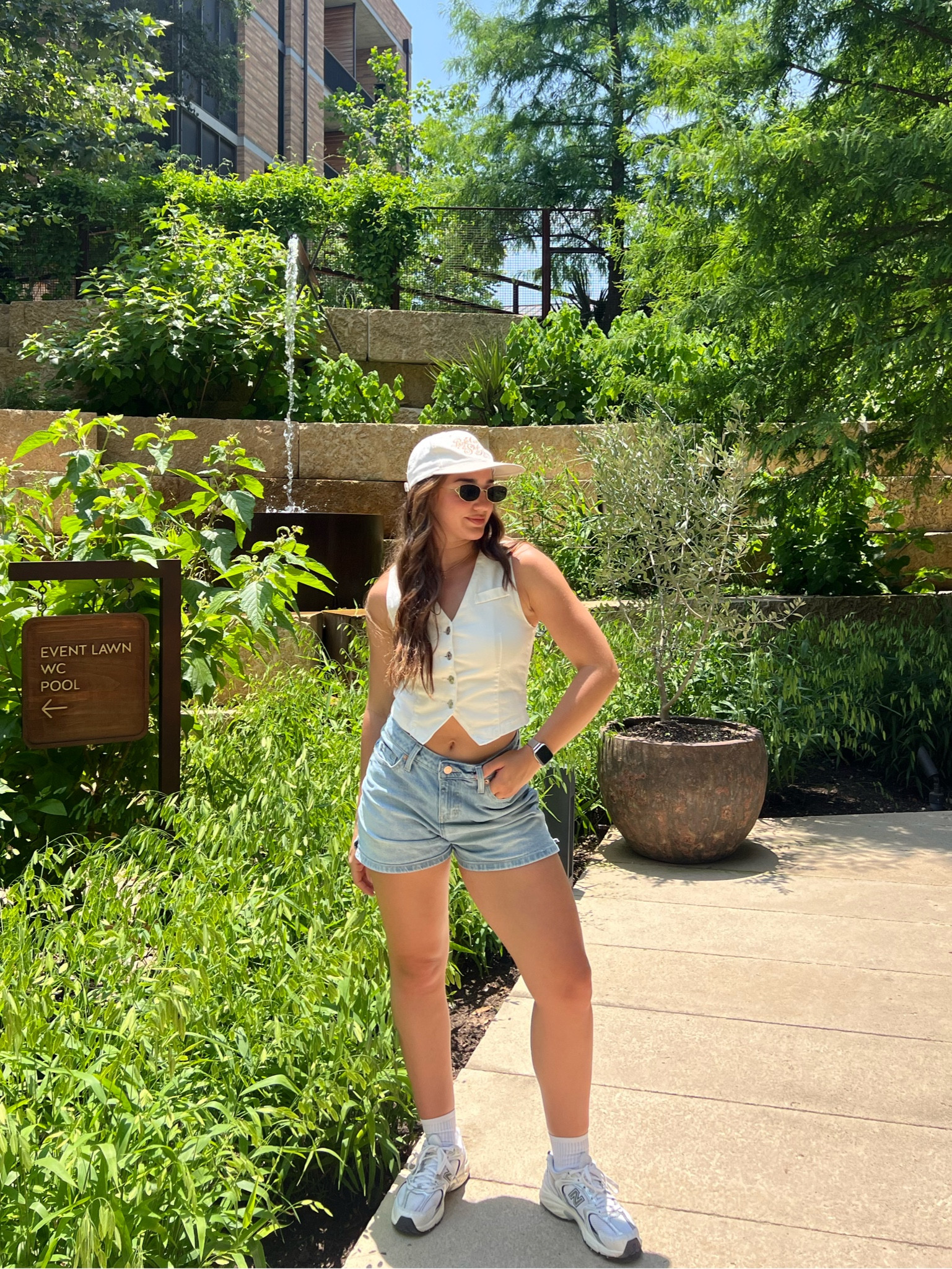 summer outfit 
Thrifted hat 
Forever 21 top 
Target shorts 
New balance
Amazon sunglasses 

#LTKStyleTip #LTKU