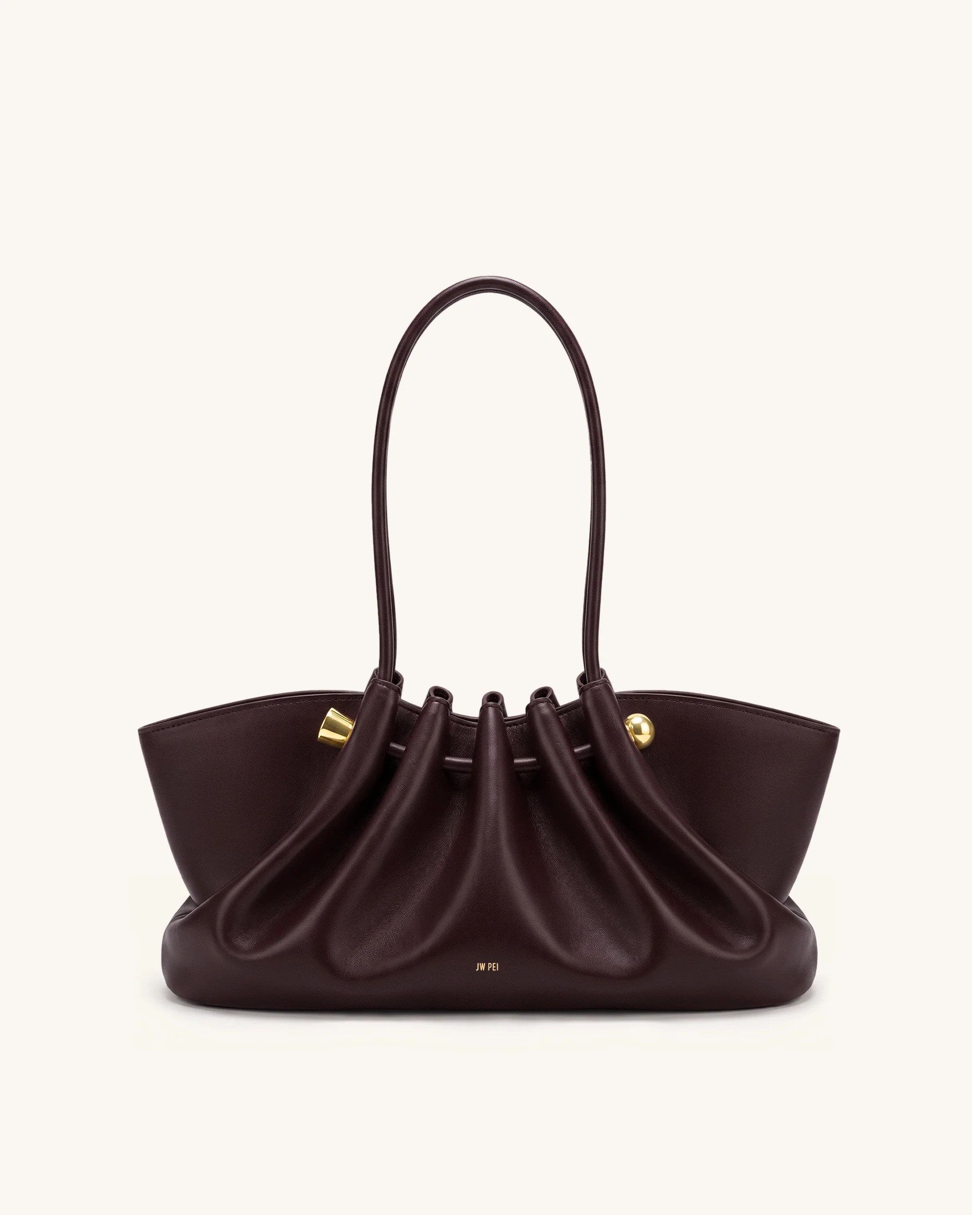 Naomi Gathered Long Handle Shoulder Bag - Deep Burgundy | JW PEI US