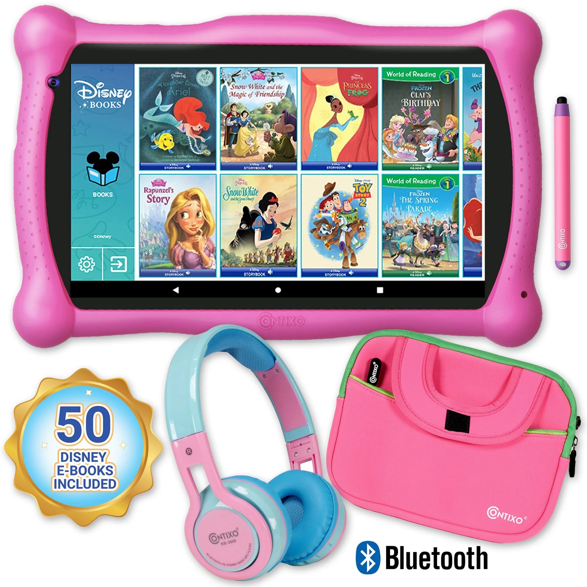 Contixo V10 7" Kids Tablet, Wireless Headphone and Tablet Bag Bundle, 32GB Storage, 50+ Disney eB... | Walmart (US)