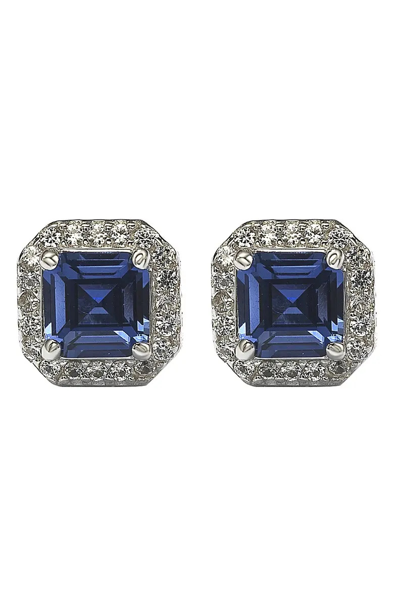 SUZY LEVIAN Sterling Silver Sapphire Asscher Cut Stud Earrings | Nordstromrack | Nordstrom Rack