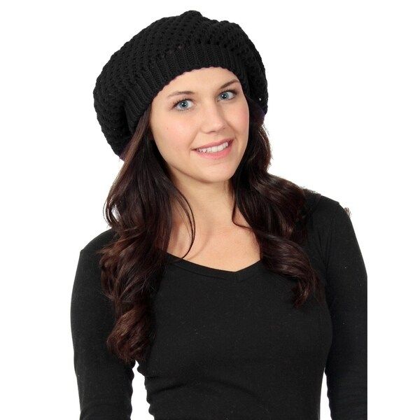 Womens Winter Warm Beret Baggy Knitted Beanie Hat | Bed Bath & Beyond