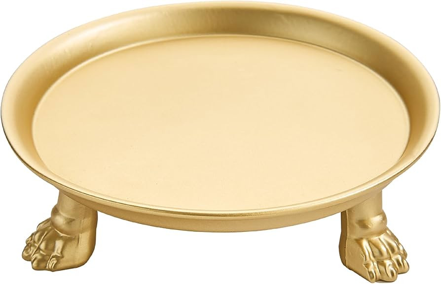khtumeware 1 Pack 100% 4.5 Inch Solid Brass Gold Clawfoot Candle Dish - Pedestal Dish - Candle Ho... | Amazon (US)
