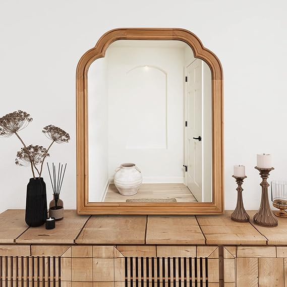 WallBeyond Wood Frame Wall Mirror Decor for Entryway, Living Room or Bedroom Home Decor - Light W... | Amazon (US)