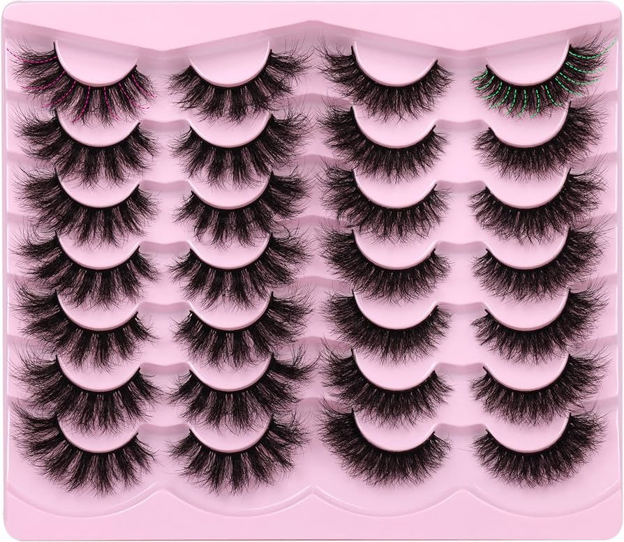 Newcally False Eyelashes Thick Volume Wispy Faux Mink Lashes 8D Volume Long Cat Eye Lashes Dramat... | Amazon (US)