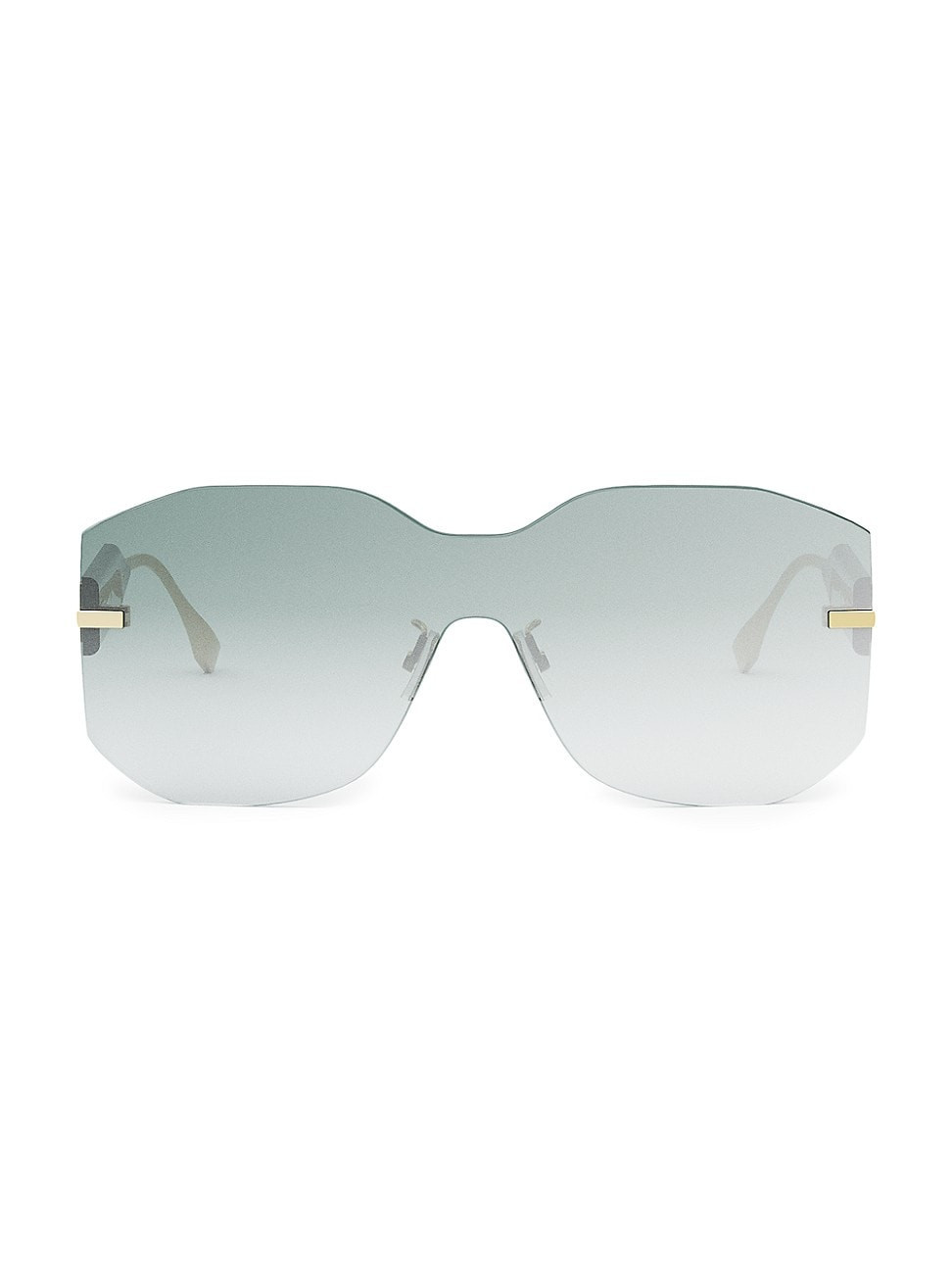 Women's Fendigraphy Rectangular Mask Sunglasses - Endura Gold Green | Saks Fifth Avenue