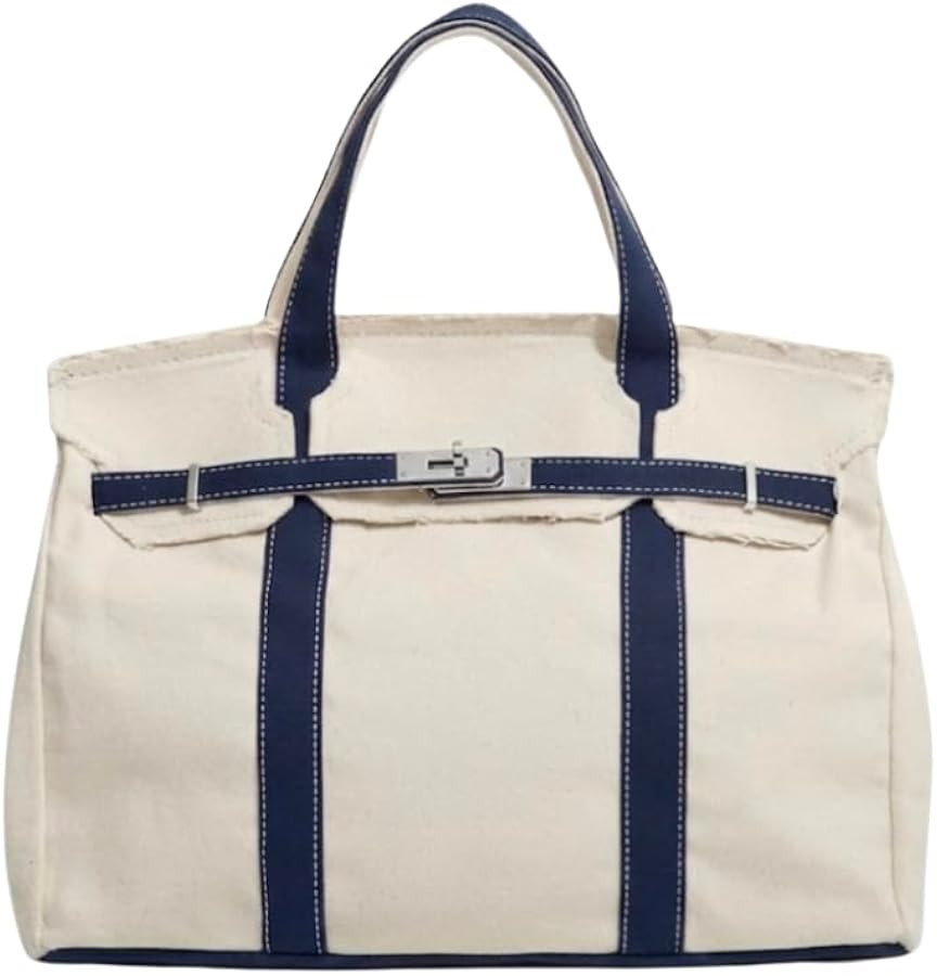 Canvas & Clutch Canvas Carryall Tote Bag, 40 cm, Structured Handbag with Top Handles | Amazon (US)