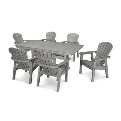 Seashell 7- Piece Farmhouse Dining Set with Trestle Legs | Wayfair North America